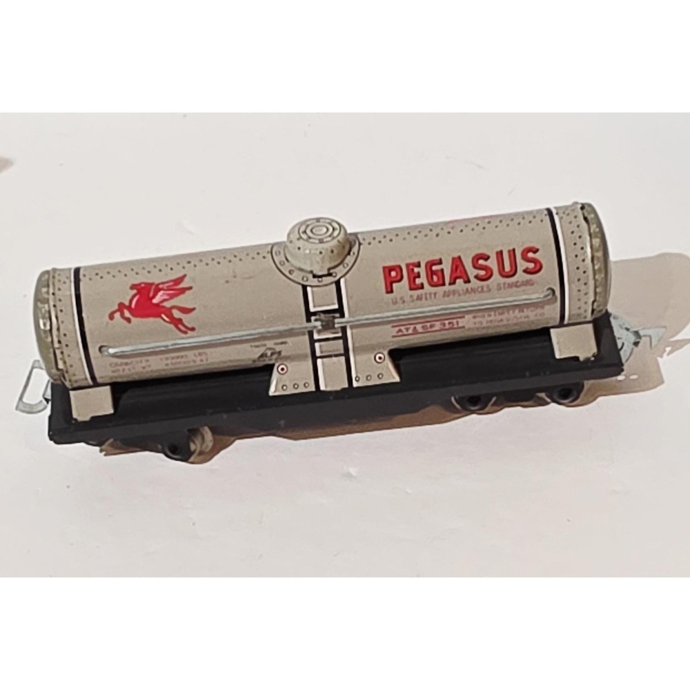Vintage ALPS Japan PEGASUS Tin Pressed Steel Oil Tank Car Train Advertising